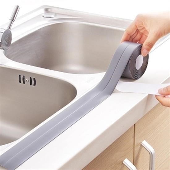 OLLEVRA Su Sızdırmaz Banyo Mutfak Lavabo Küvet İzolasyon Şerit Bant Gri