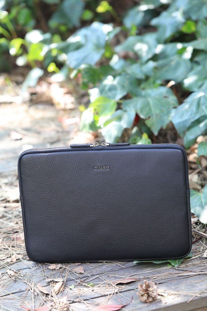 Guard Siyah Hakiki Deri Clutch Çanta Erkek / Kadın P1806