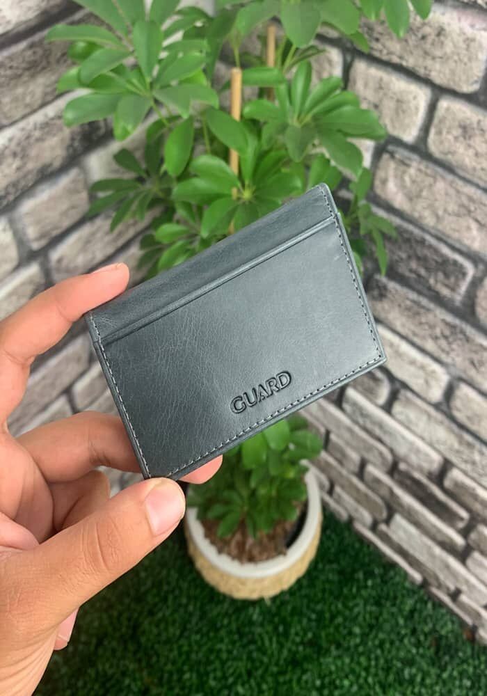 Guard Antik Siyah Hakiki Deri Kartlık Erkek / Kadın P1169