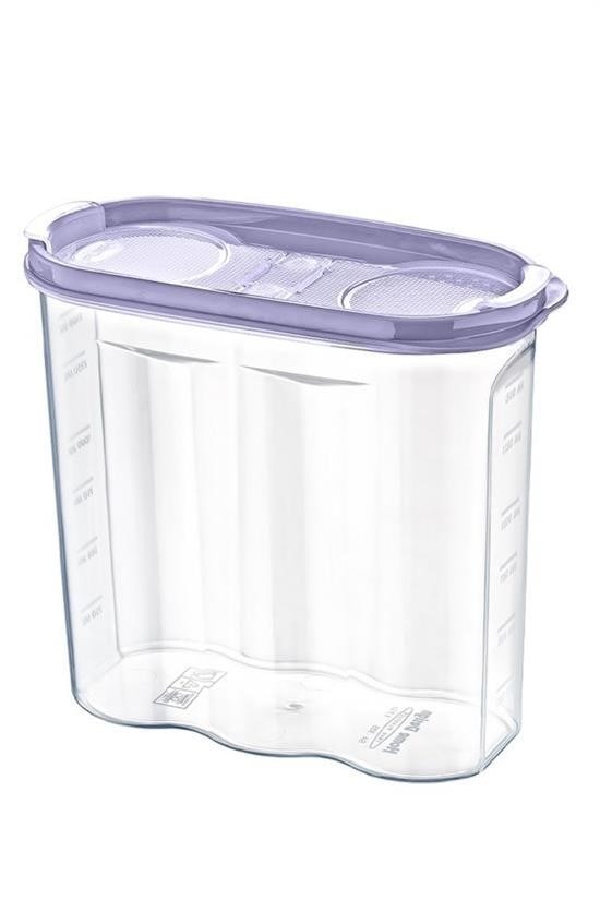 OLLEVRA 2 Kapaklı Ölçekli Erzak Kuru Gıda Saklama Kutusu Kabı - 1,7 Litre - SA935