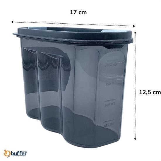 OLLEVRA 2 Kapaklı Ölçekli Erzak Saklama Kabı - 1,2 Litre - SA930