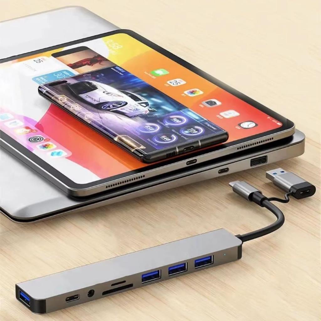OLLEVRA 8 in 1 Usb Çevirici Notebook Macbook Type-C Uyumlu Görüntü Aktarıcı Hub