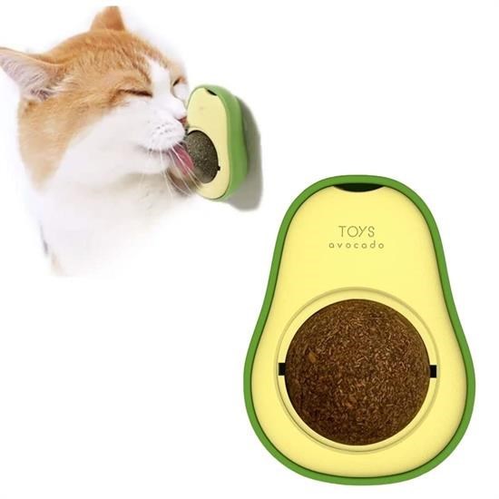 OLLEVRA Avokado Model Yapışkanlı Kedi Oyuncağı Yenilebilir Kedi Nanesi Otu