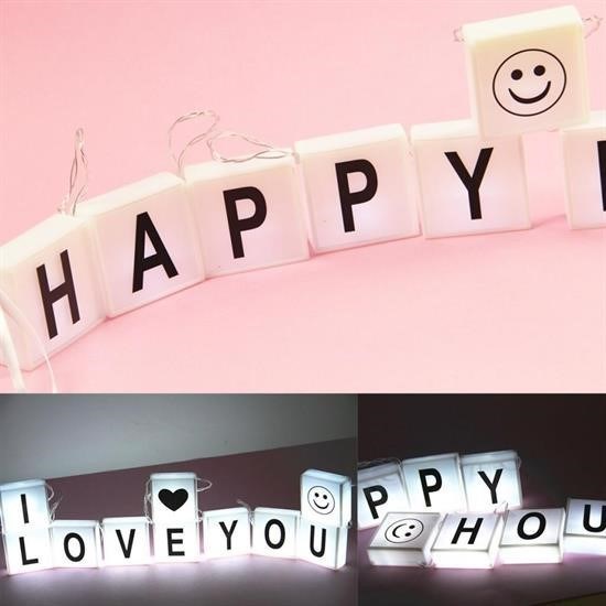 OLLEVRA 10lu Lightbox Işıklı Harf Mesaj Panosu Dekoratif Harf Işık Zinciri