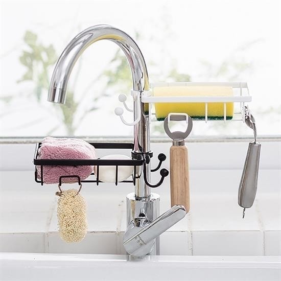 OLLEVRA Paslanmaz Çelik Mutfak Banyo Musluğuna Sabitlenebilir Sabunluk