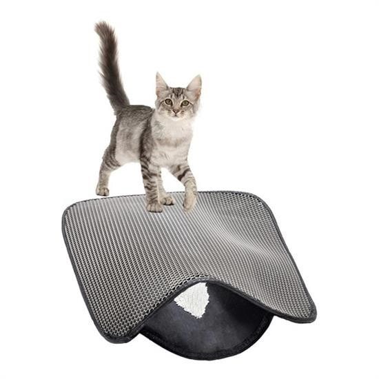 OLLEVRA Kedi Tuvalet Önü Kum Toplayıcı Temizleyici Elekli Gri Paspas