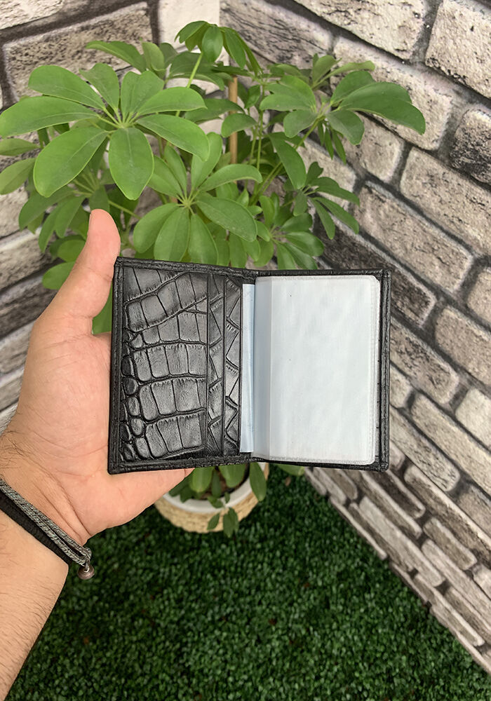 Guard Siyah Croco Desenli Hakiki Deri Lastikli Spor Kartlık Erkek / Kadın P1041