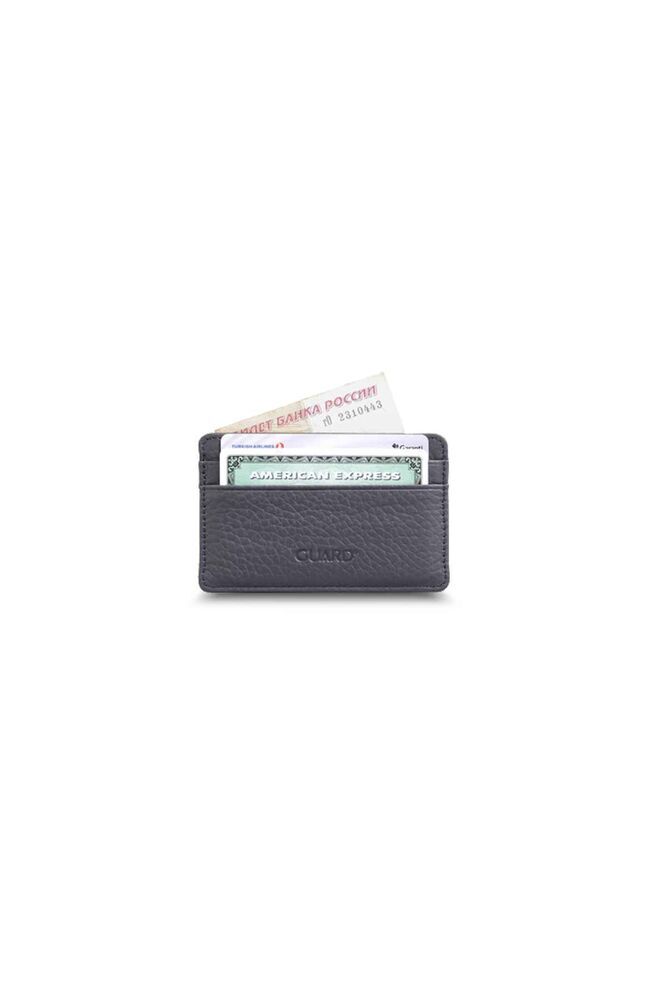 Guard Ultra İnce Unisex Siyah Minimal Hakiki Deri Kartlık Erkek / Kadın P5150