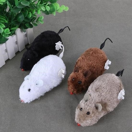 OLLEVRA Kurmalı Kedi Eğitim Oyuncağı Tüylü Peluş Fare Tutma İnteraktif Sevimli Eğlenceli Oyuncak