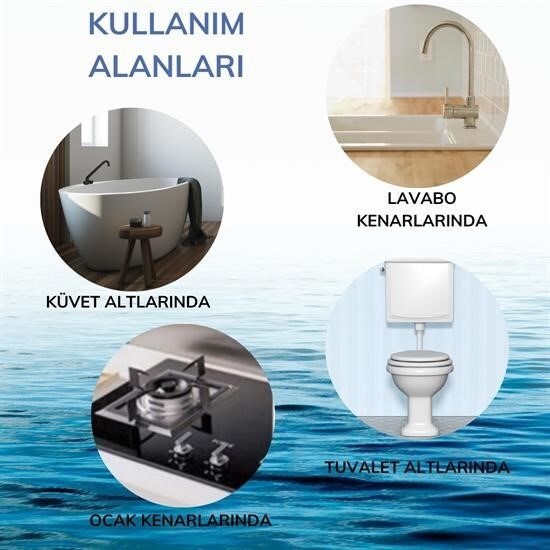 OLLEVRA Su Sızdırmaz Banyo Mutfak Lavabo Küvet İzolasyon Şerit Bant Gri