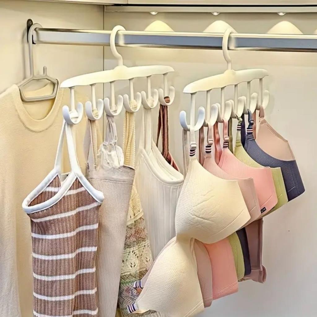 OLLEVRA 1 Adet Yer Tasarruflu 6 Kancalı Plastik Dolap İçi Düzenleyici Pratik Askı