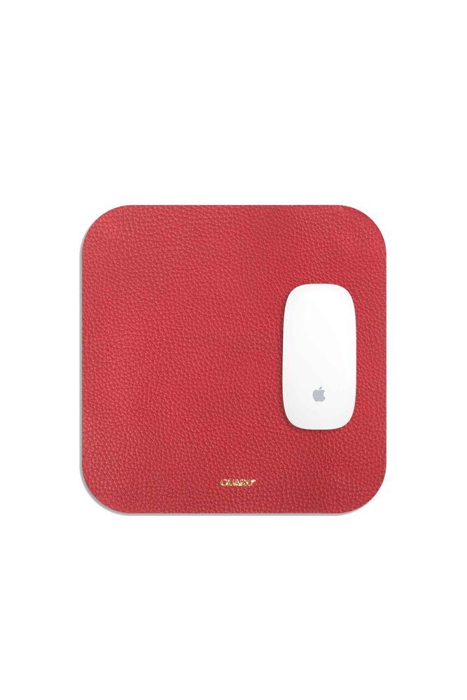 Guard Kırmızı Hakiki Deri Mouse Pad 22X22 cm P22X22
