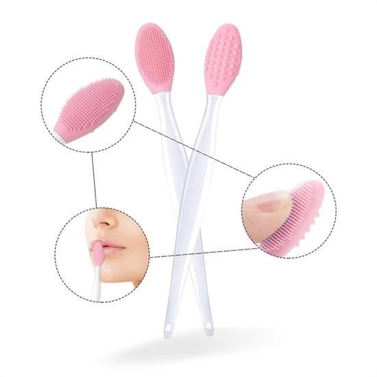 OLLEVRA 2 Adet Dudak Fırçası Peeling Etkili Gözenek  Siyah Nokta Temizleyici Akne Giderici Çift Yönl