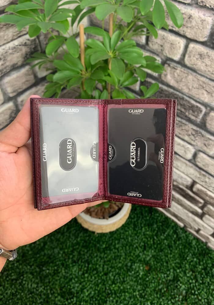 Guard Bordo Hakiki Deri Kartlık Erkek / Kadın P1169