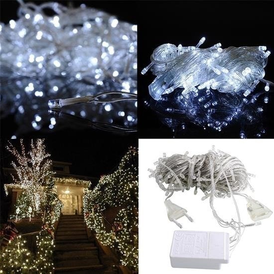 OLLEVRA 100 Ledli 8 Fonksiyonlu 10 Metre Led Aydınlatma Dekor Lambası (beyaz)