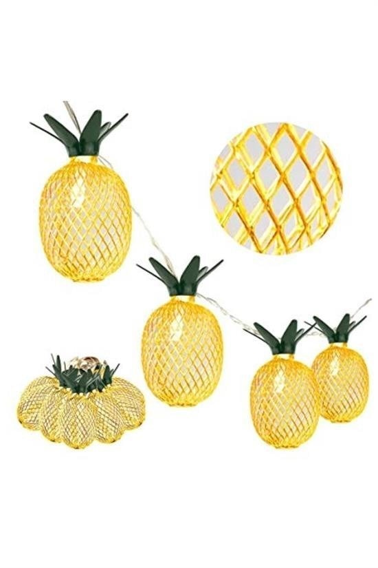 OLLEVRA Dekoratif Pilli Ananas Şerit Led Işık 1 Metre