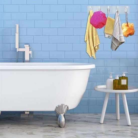 OLLEVRA 5'li Güçlü Yapışkanlı Şeffaf Duvar Askısı Banyo Mutfak Düzenleyici Pratik Askılık