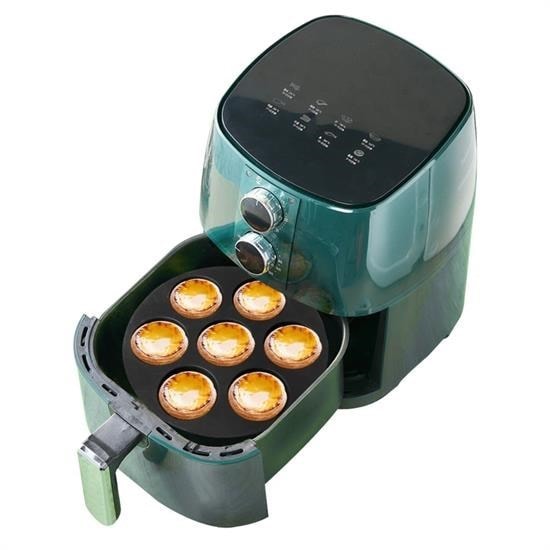 OLLEVRA 7 Gözlü Silikon Çok Amaçlı Airfryer Muffin Cupcake Kek ve Çörek Pişirme Kalıbı