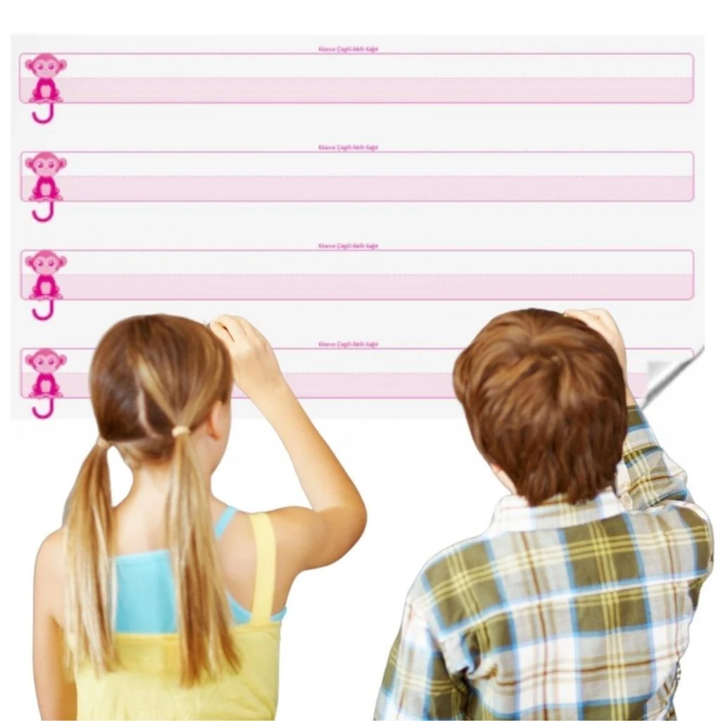 OLLEVRA Kılavuz Çizgili Akıllı Kağıt Yazı Tahtası Duvarda İz Bırakmaz Statik Yeni Müfredata Uygun 100x56cm