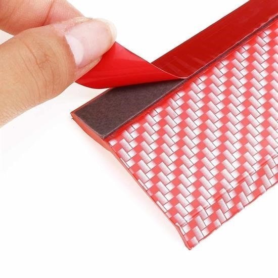 OLLEVRA Kırmızı Renkli 2,5 Metre Araba Oto Ön Tampon Koruyucu Kauçuk Pratik Tampon Şerit Bant Döşeme