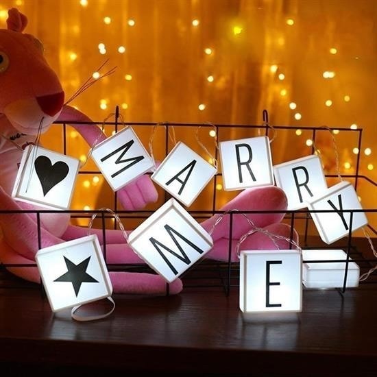 OLLEVRA 10lu Lightbox Işıklı Harf Mesaj Panosu Dekoratif Harf Işık Zinciri