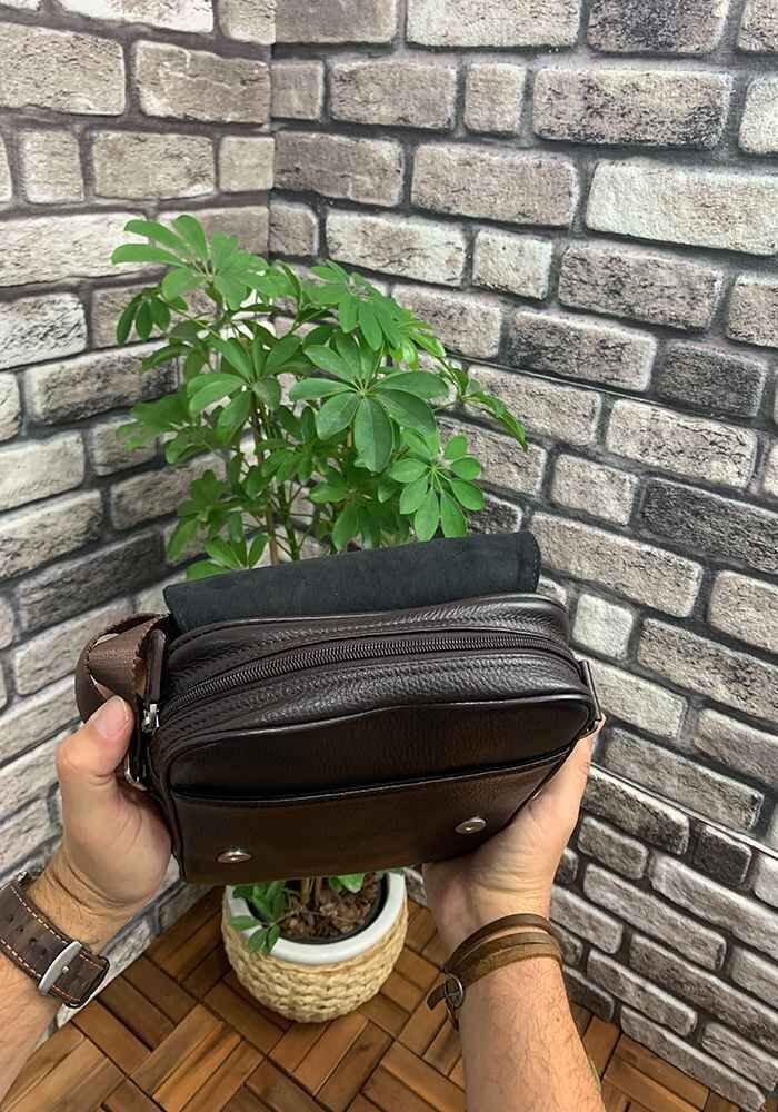 Guard Kahverengi Hakiki Deri Erkek Omuz Çantası P1736