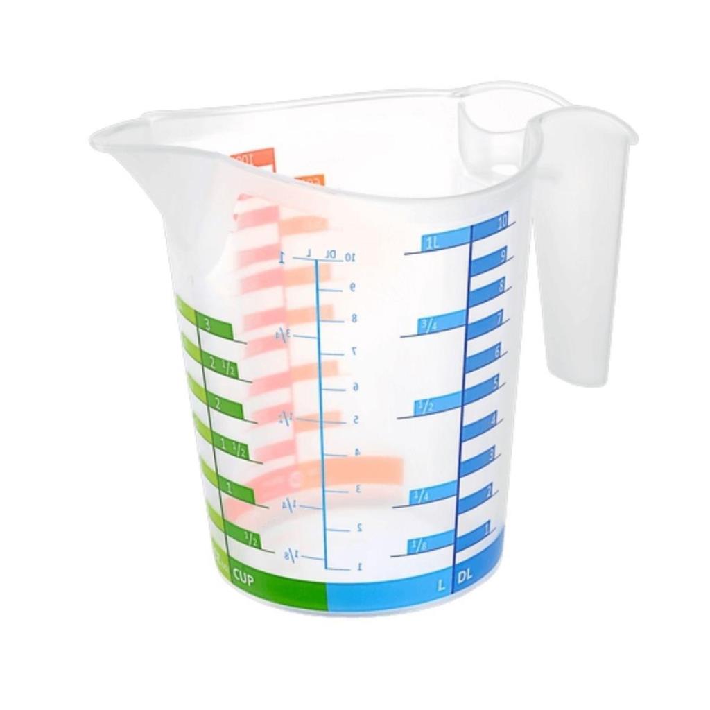 OLLEVRA 500 ml Renkli Dereceli Sert Plastik Mutfak Ölçü Kabı