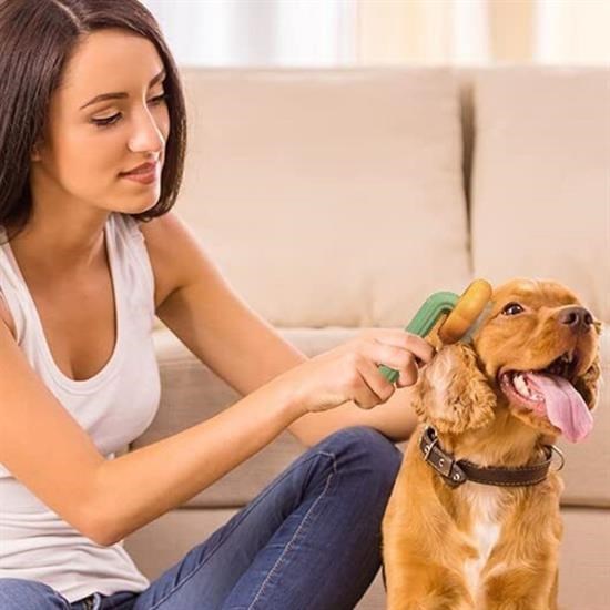 OLLEVRA Plastik Yeşil Evcil Hayvan Bakım  Pet Fırçası Çok Amaçlı Pet Fırçası Yeşil
