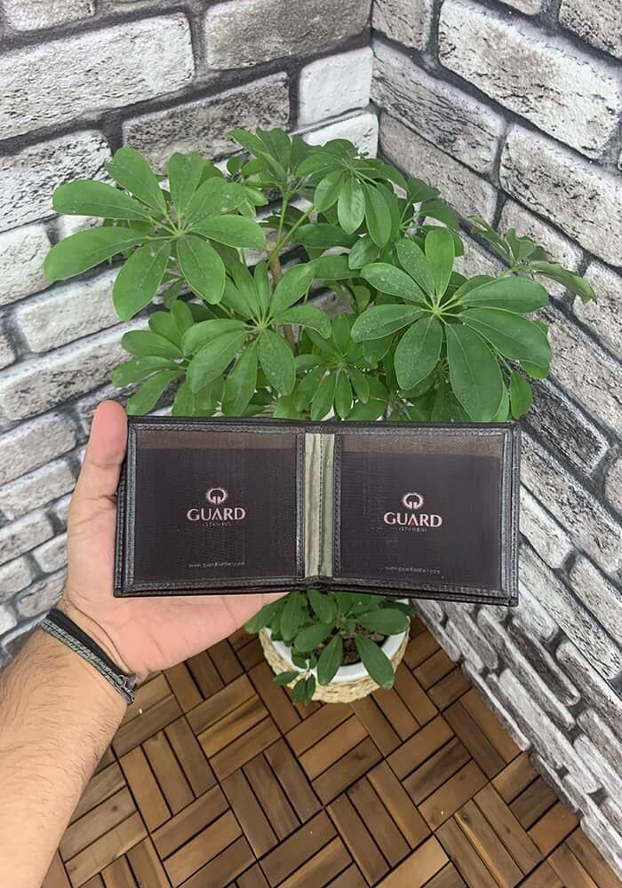 Guard Kahverengi Çift Pisotlu Yatay Hakiki Deri Erkek Cüzdanı P26