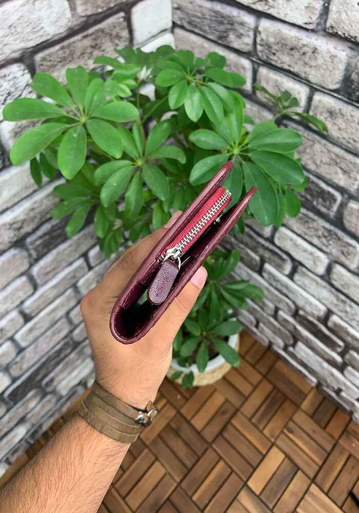 Guard Bordo Hakiki Deri Kadın Cüzdanı & El Çantası P2227