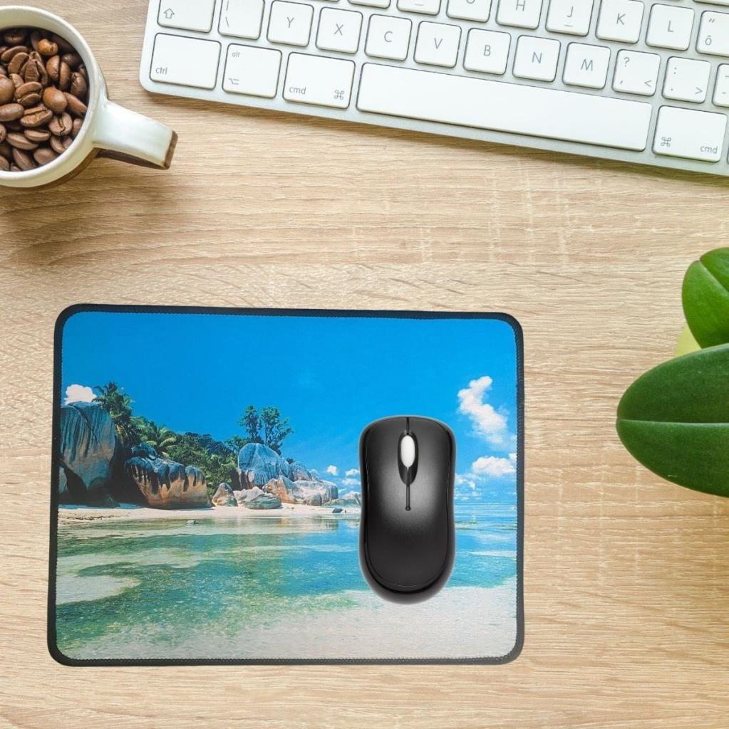 OLLEVRA 25x32 cm Küçük Boy Mouse Pad Manzara Ada