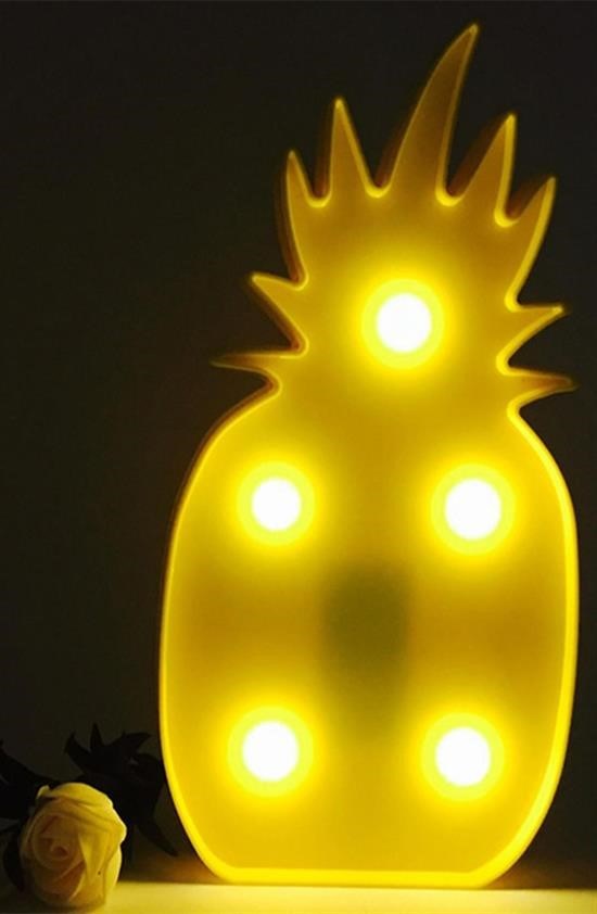 OLLEVRA Ananas Şeklinde Ledli Dekoratif Eğlenceli Çocuk Gece Lambası