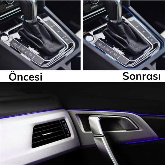 OLLEVRA Mavi Araba OtoTrim Dekorasyon Şeridi Kauçuk Elastik Kolay Kurulum 5 metre Şerit Bant