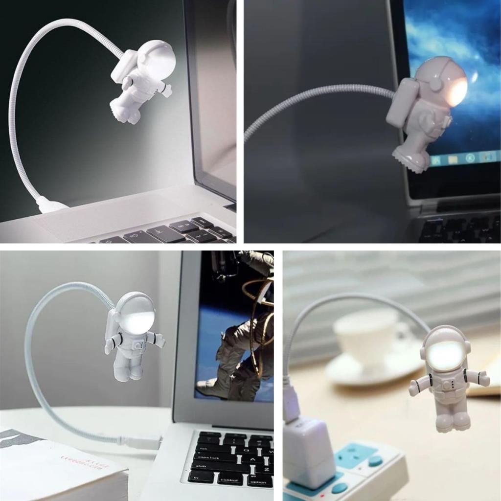 OLLEVRA USB Astronot Gece Lambası, Masa Lambası, Kitap Okuma Lambası Işığı