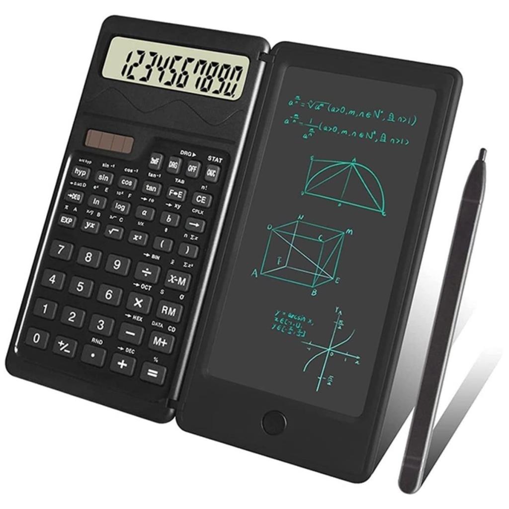 OLLEVRA Silinebilir LCD Yazı Tabletli,Kalemli Katlanabilir Bilimsel Hesap Makinesi