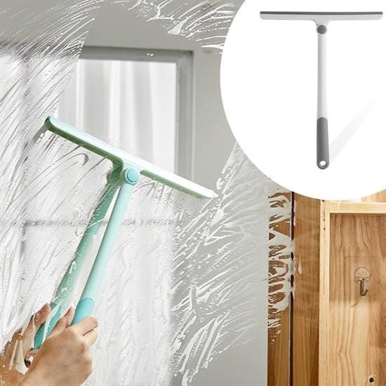 OLLEVRA 360 Derece Döner Başlıklı Cam Sil Çok Amaçlı Pratik Cam Ayna Fayans Silme Aparatı