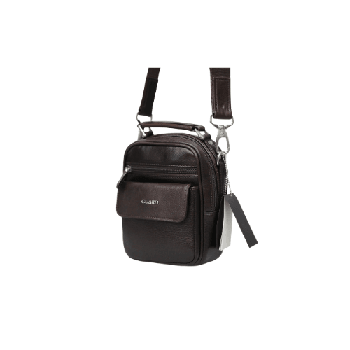 Guard Mini Kahverengi Kristal Hakiki Deri El Çantası Erkek P1691