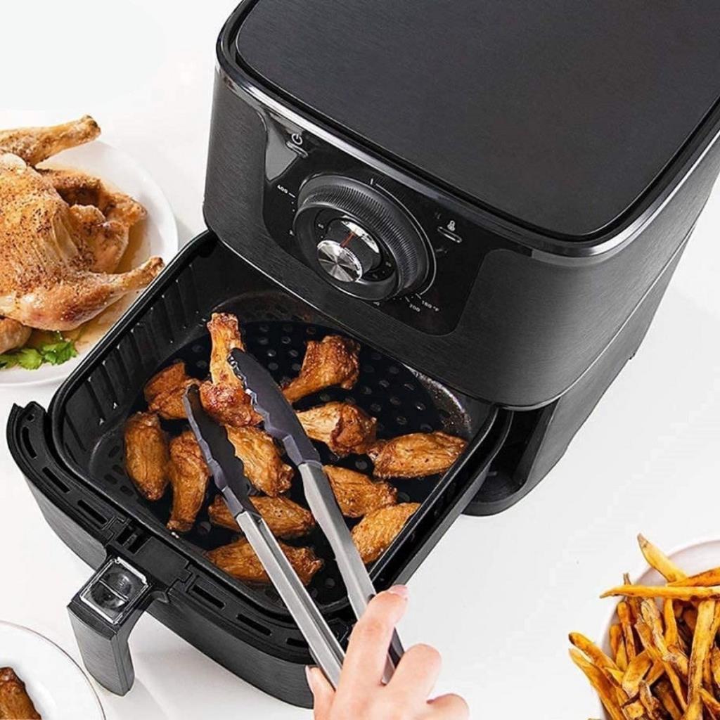 OLLEVRA Siyah Isıya Dayanıklı Yıkanılabilir Silikon Fırın Ve Airfryer Yuvarlak Model Pişirme Matı 23 Cm