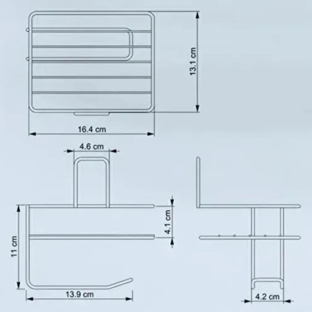 OLLEVRA Kendiliğinden Yapışkanlı Tuvalet Kağıdı Tutacağı ve Yedek Raf - Siyah Modern Metal Tasarım