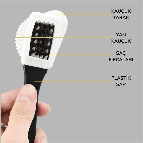 OLLEVRA Çift Taraflı Pratik Taşınabilir Süet Nubuk Deri Çizme Bot Ayakkabı Temizleme Bakım Fırçası