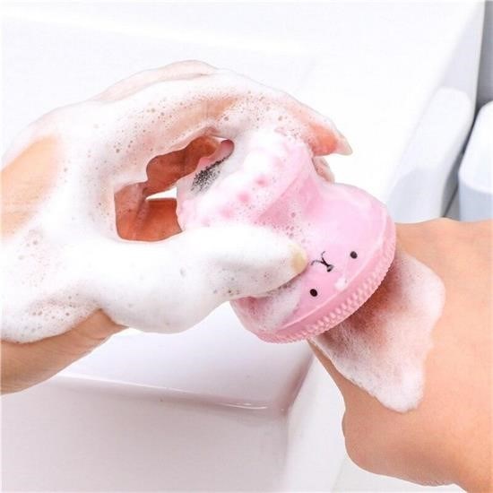 OLLEVRA Peeling Etkili Mini El Yüz Cilt Temizleme Fırçası Silikon Temizlenmesi Kolay Siyah Nokta Giderici