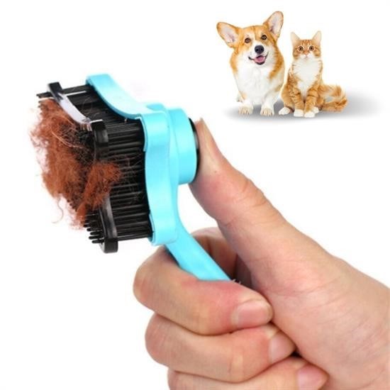 OLLEVRA Evcil Hayvan Kedi Köpek Tüy Toplayıcı Otomatik Tuşlu Pet Tarak