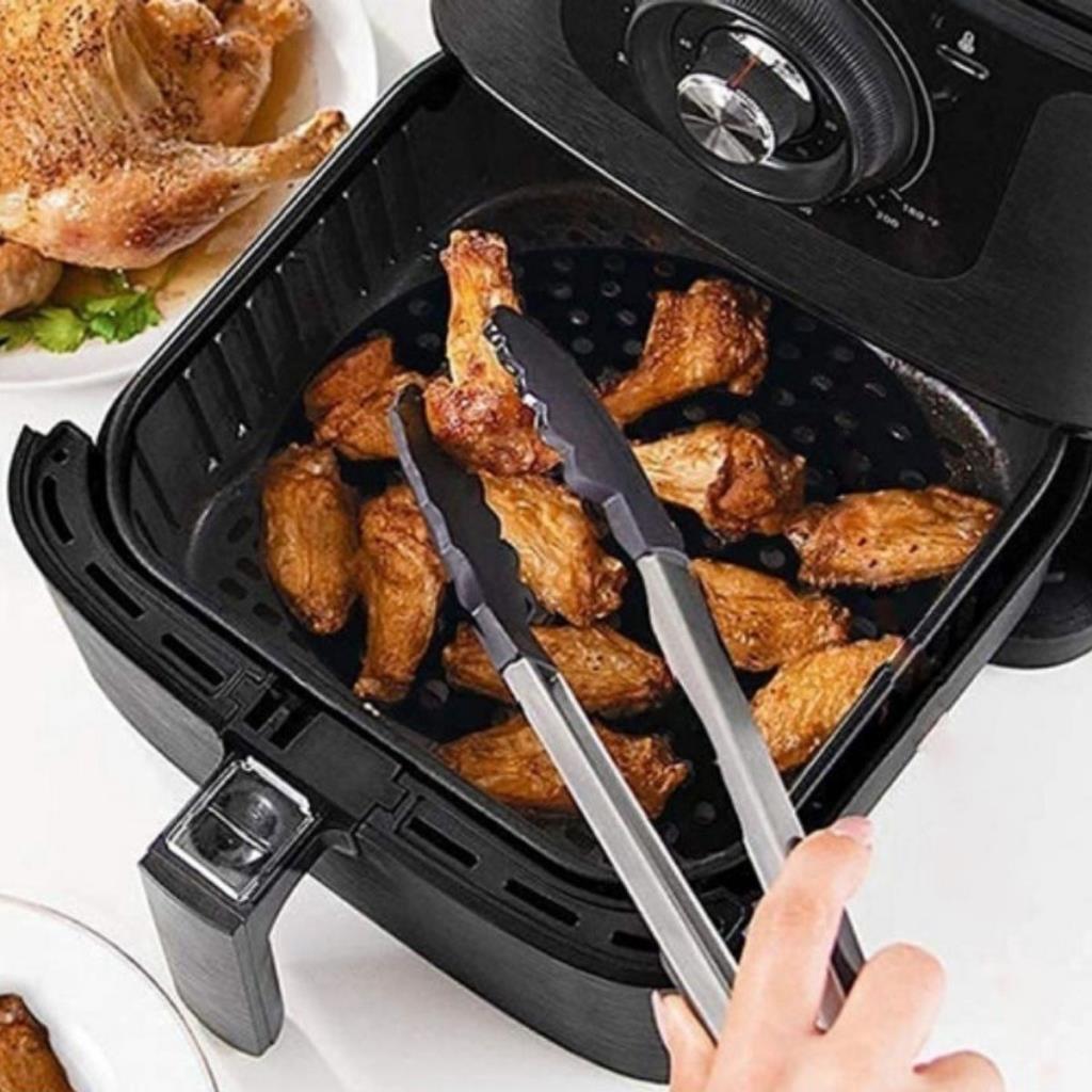 OLLEVRA Siyah Isıya Dayanıklı Yıkanılabilir Silikon Fırın Ve Airfryer Yuvarlak Model Pişirme Matı 20 Cm