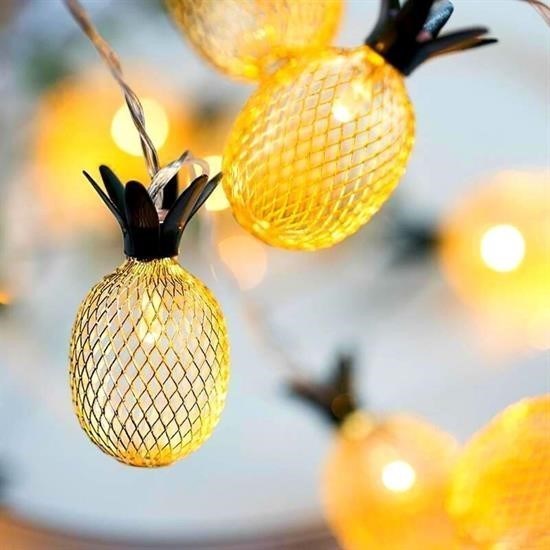 OLLEVRA Dekoratif Pilli Ananas Şerit Led Işık 1 Metre