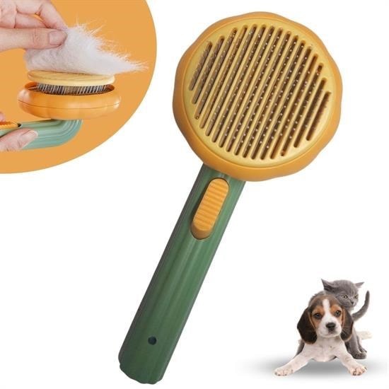 OLLEVRA Plastik Yeşil Evcil Hayvan Bakım  Pet Fırçası Çok Amaçlı Pet Fırçası Yeşil