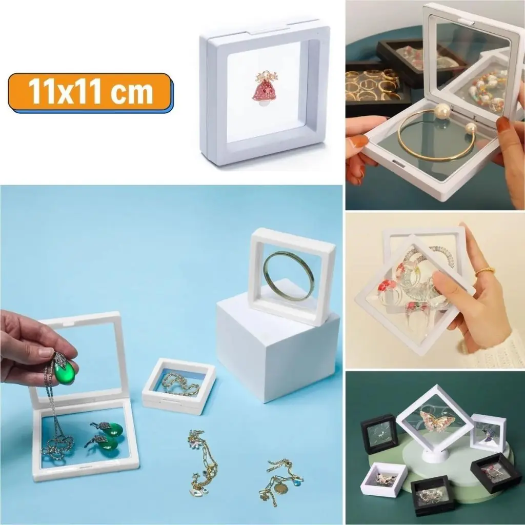 OLLEVRA 11x11cm Standlı 3D Takı Ziynet Hatıra Koleksiyon Saklama Kutus