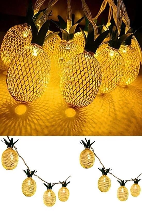 OLLEVRA Dekoratif Pilli Ananas Şerit Led Işık 1 Metre