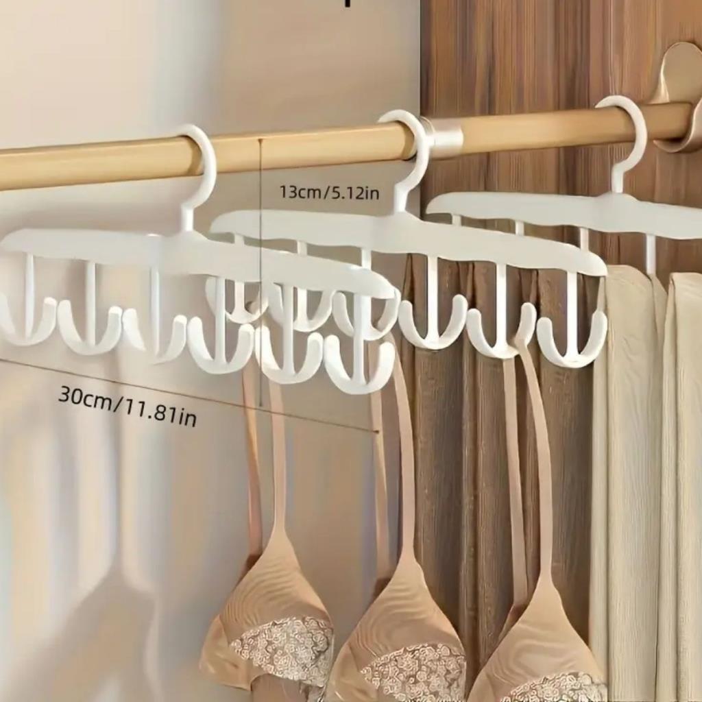 OLLEVRA 1 Adet Yer Tasarruflu 6 Kancalı Plastik Dolap İçi Düzenleyici Pratik Askı
