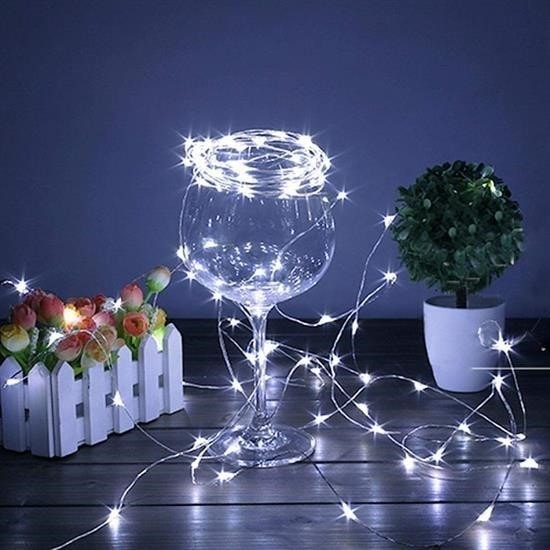 OLLEVRA Pilli 5 metre Dekoratif Peri Led Beyaz Aydınlatma Süsleme Lambası