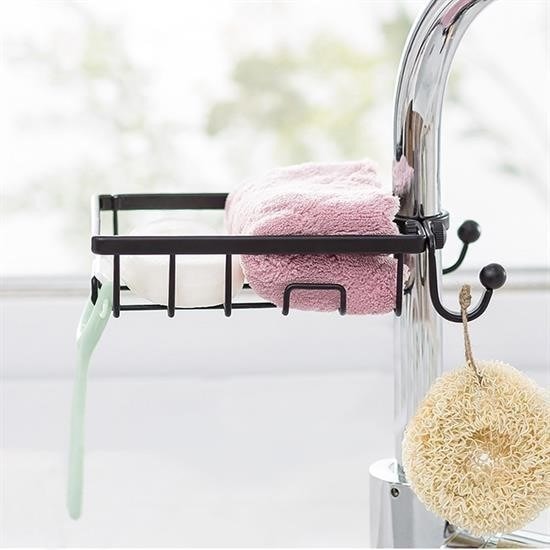 OLLEVRA Paslanmaz Çelik Mutfak Banyo Musluğuna Sabitlenebilir Sabunluk